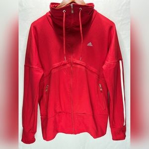 ADIDAS Originals Zip-Up Sweater Size Large Red Vintage 2008 Unisex